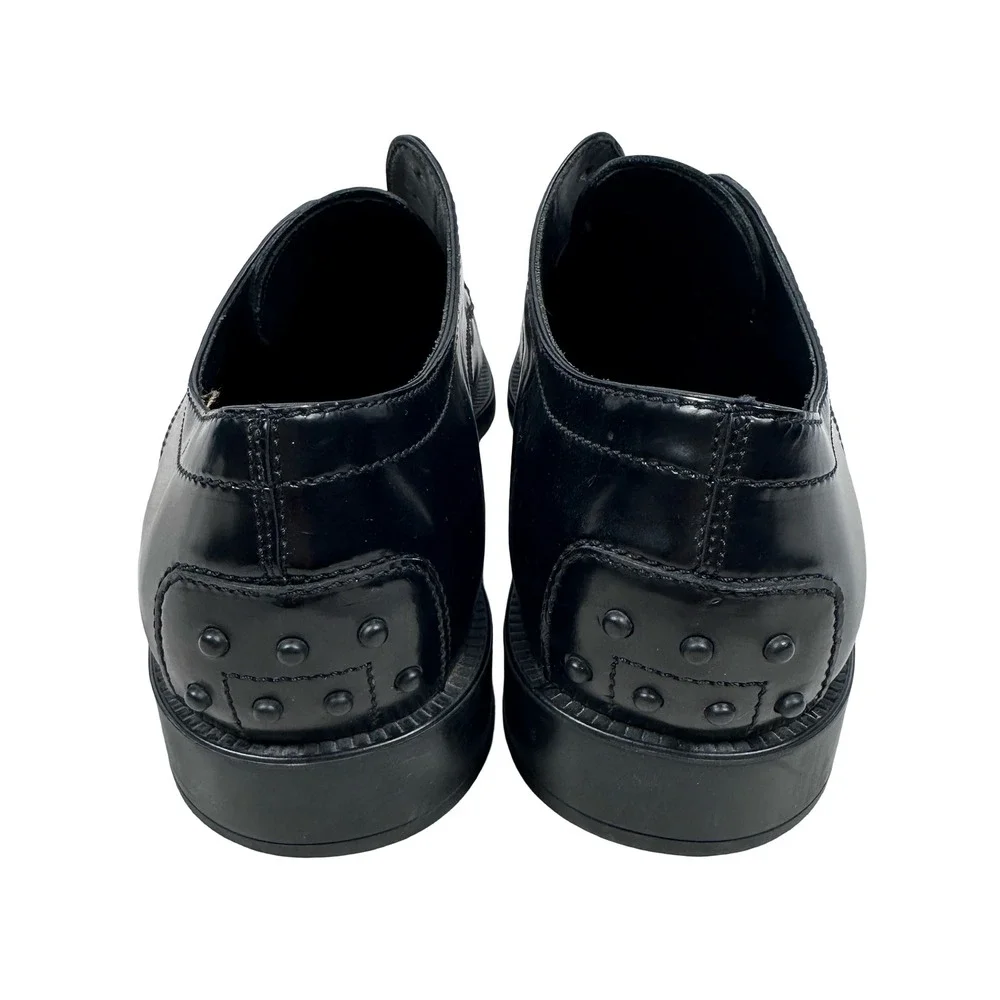Tods Mens Black‎ Patent Leather Derby Shoes Tuxedo Dress Shoes 10 READ NO LACES